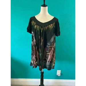 NWT Sacred Threads Clothing Black Hippie Boho Festival Peasant One Size